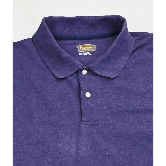 Foundry Size 3XL Mens Plum Short Sleeve Cotton Spread Collar Polo - Picture 5 of 8